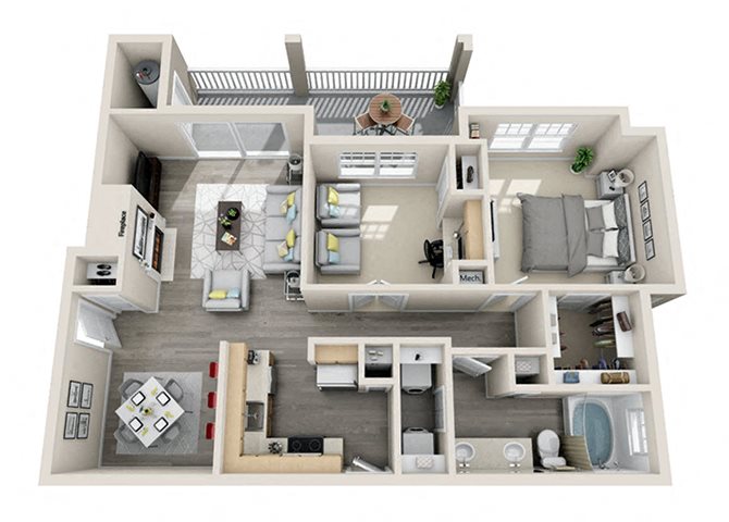 The Ashborough_Ashburn VA_Floor Plan_A5_One Bedroom One Bathroom_With Office The Ashborough_Ashburn VA_Floor Plan_A5_One Bedroom One Bathroom_With Office