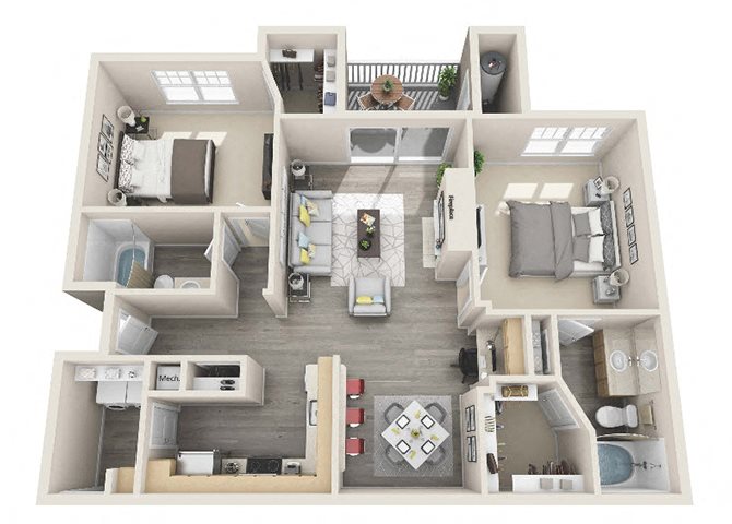 The Ashborough_Ashburn VA_Floor Plan_B24_Two Bedroom Two Bathroom The Ashborough_Ashburn VA_Floor Plan_B24_Two Bedroom Two Bathroom