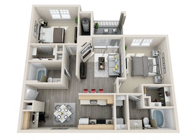 The Ashborough_Ashburn VA_Floor Plan_B_Two Bedroom Two Bathroom The Ashborough_Ashburn VA_Floor Plan_B_Two Bedroom Two Bathroom