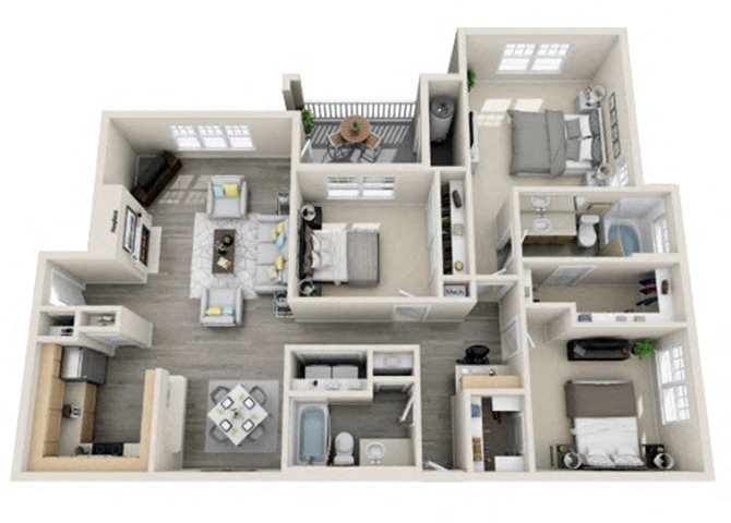 The Ashborough_Ashburn VA_Floor Plan_C42_Three Bedroom Two Bathroom The Ashborough_Ashburn VA_Floor Plan_C42_Three Bedroom Two Bathroom