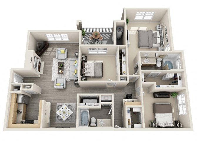The Ashborough_Ashburn VA_Floor Plan_C43_Three Bedroom Two Bathroom The Ashborough_Ashburn VA_Floor Plan_C43_Three Bedroom Two Bathroom