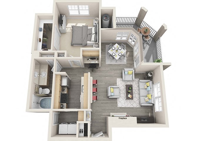 The Ashborough_Ashburn VA_Floor Plan_Elegant 832 sqft_One Bedroom One Bathroom The Ashborough_Ashburn VA_Floor Plan_Elegant 832 sqft_One Bedroom One Bathroom