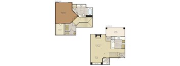 One Bedroom Townhome 1A2TAG-1A2TAGU-2A2TAGU