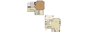 One Bedroom Townhome 1A2TBG-1A2TBGU-2A2TBGU