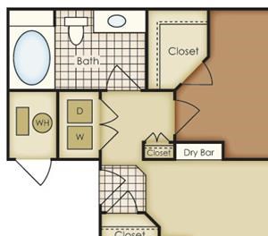 Bell Flatirons one bedroom floor plan