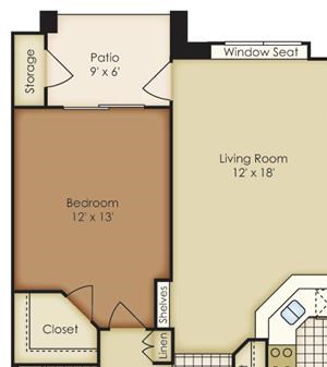 Bell Flatirons one bedroom floor plan
