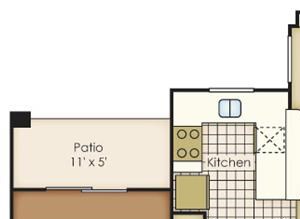 Bell Flatirons one bedroom floor plan