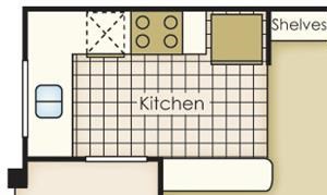 Bell Flatirons studio bedroom floor plan