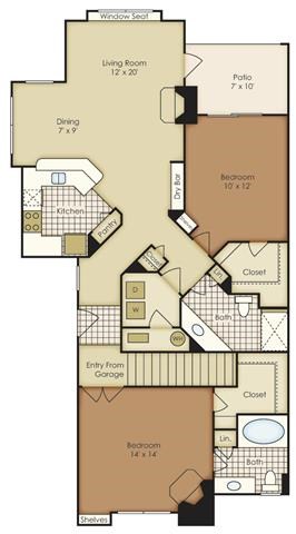 Bell Flatirons two bedroom floor plan