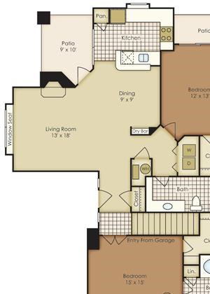 Bell Flatirons two bedroom floor plan
