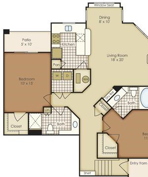 Bell Flatirons two bedroom floor plan