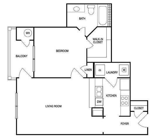 The Athens One Bed One Bath Floor Plan The Athens One Bed One Bath Floor Plan at Hudson Ridge, Atlanta, GA, 30339