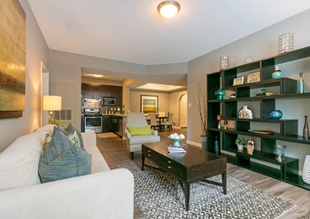 Furnished Living Room Furnished Living Room at Hudson Ridge, Atlanta, 30339 - Photo Gallery 4