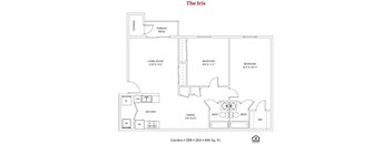2 bedroom 2 bathroom Floor plan at Bayberry Cove, Ohio, 45305