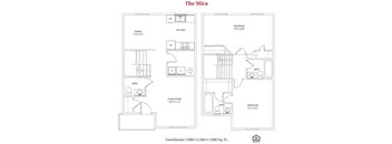 2 bedroom 2.5 bathroom Floor plan at Bayberry Cove, Bellbrook, 45305