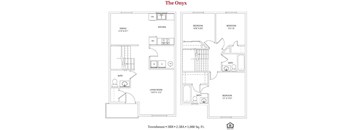 3 bedroom 2.5 bathroom Floor plan at Bayberry Cove, Bellbrook, Ohio