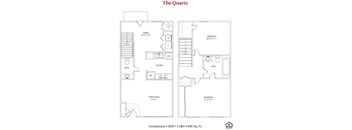 2 bedroom 1.5 bathroom Floor plan A at Bayberry Cove, Ohio