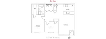 2 bedroom 1 bathroom Floor plan A at Bayberry Cove, Bellbrook