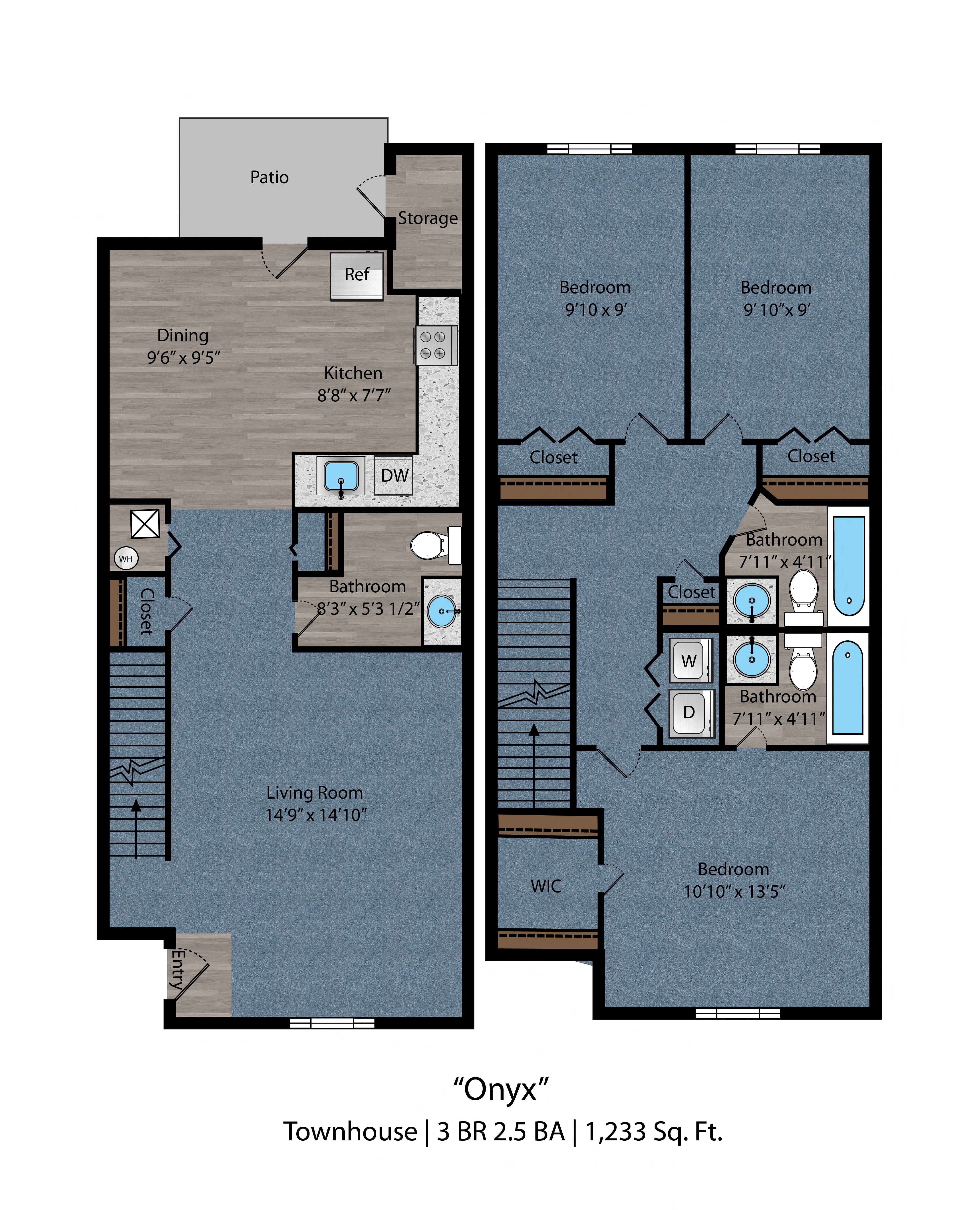 3 bed 2.5 bath at Bayside Apartment Homes, Hilliard, 43026