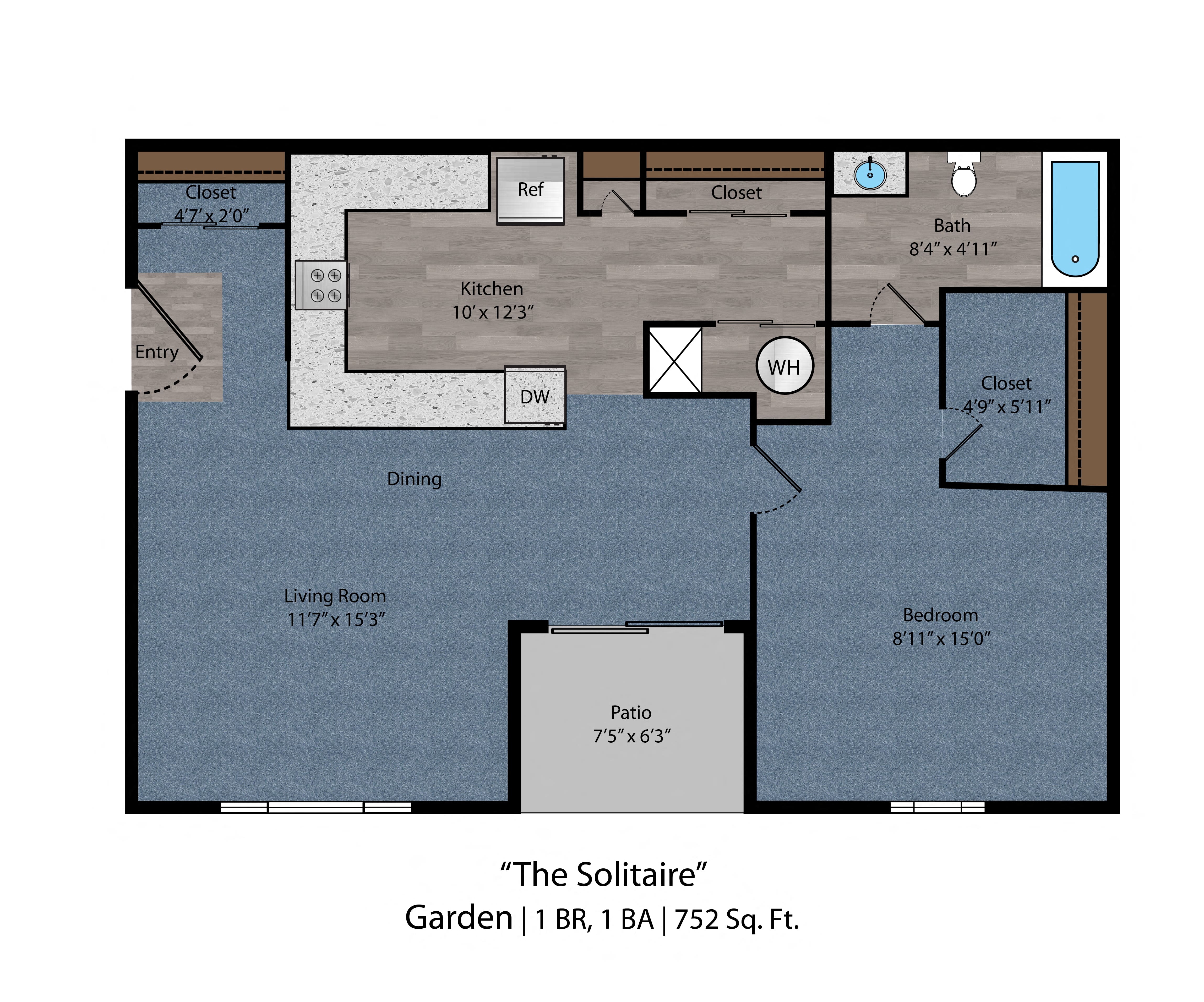 1 bed 1 bath at Bayside Apartment Homes, Ohio, 43026
