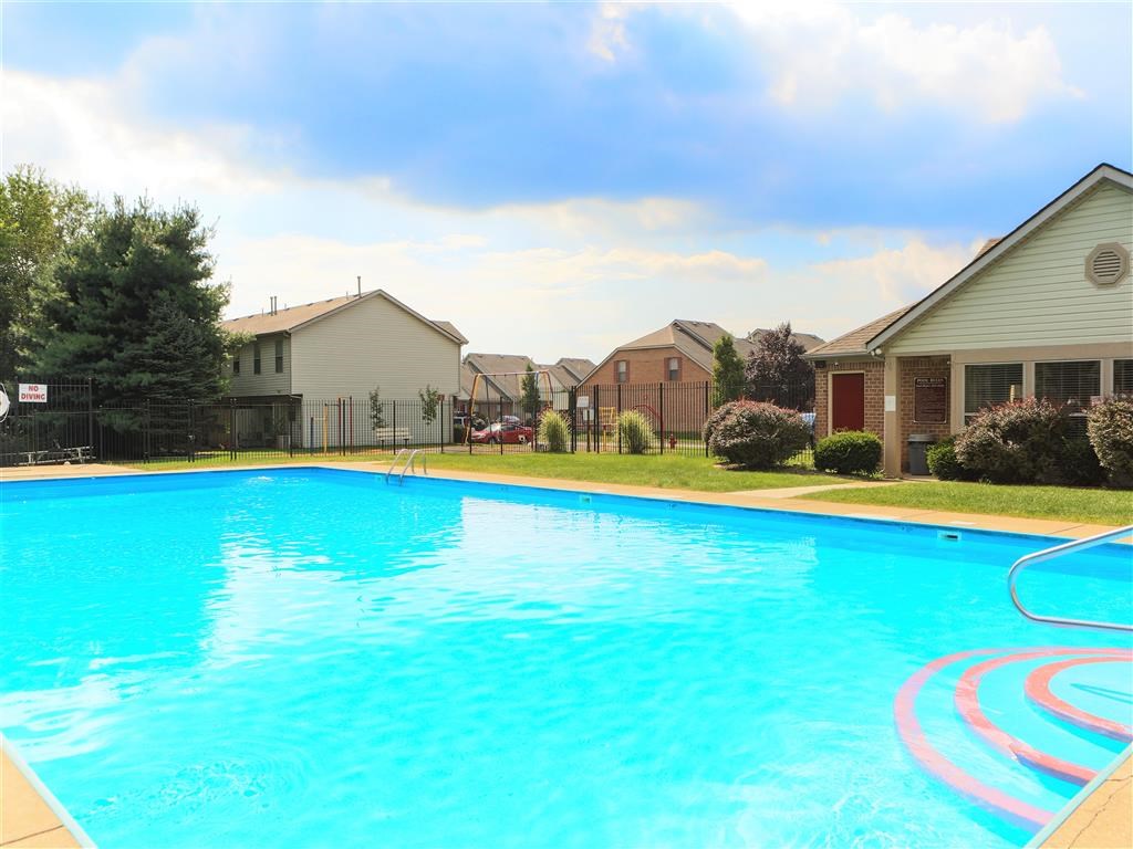 the swimming pool at the apartments for rent