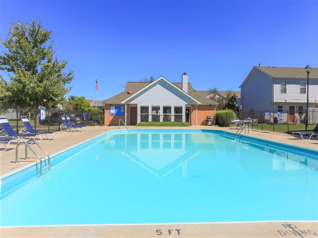 the swimming pool at the apartments for rent