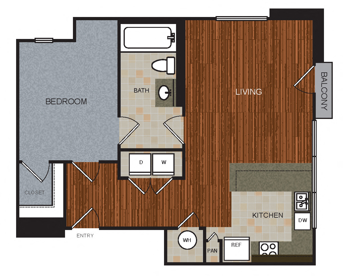A4 Floor Plan at Berkshire Riverview, Austin, TX