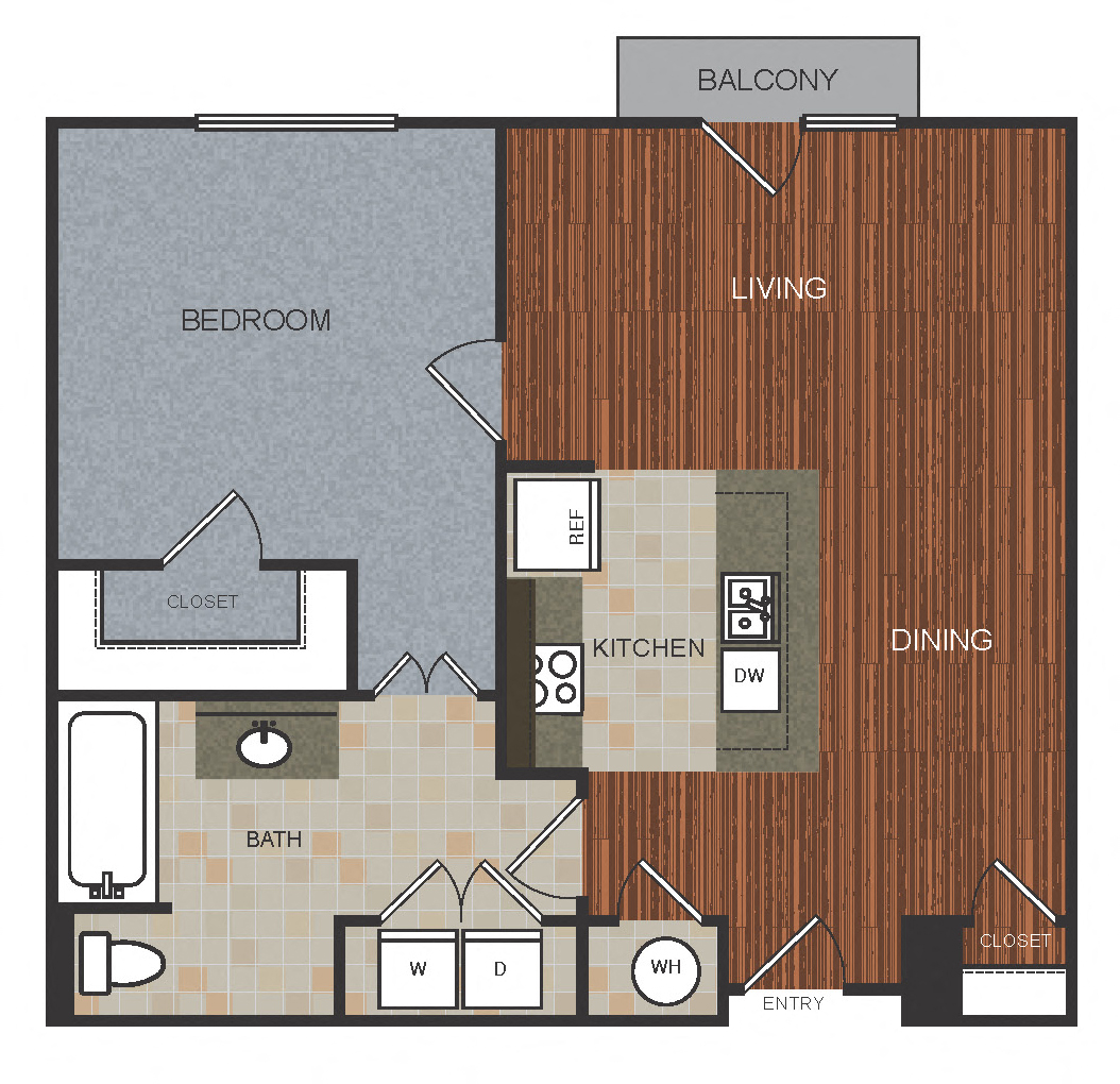 A5 Floor Plan at Berkshire Riverview, Texas, 78741