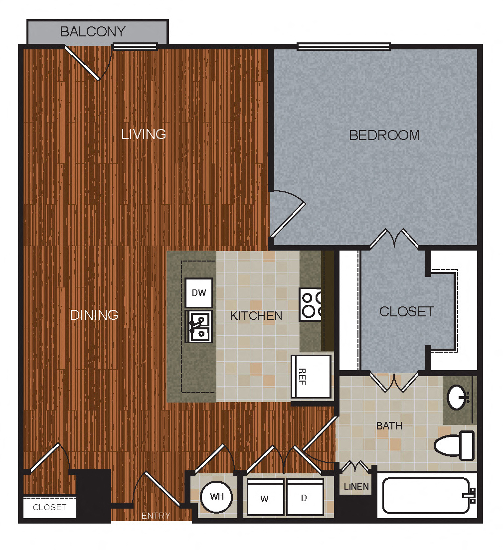 A6 Floor Plan at Berkshire Riverview, Austin, TX, 78741