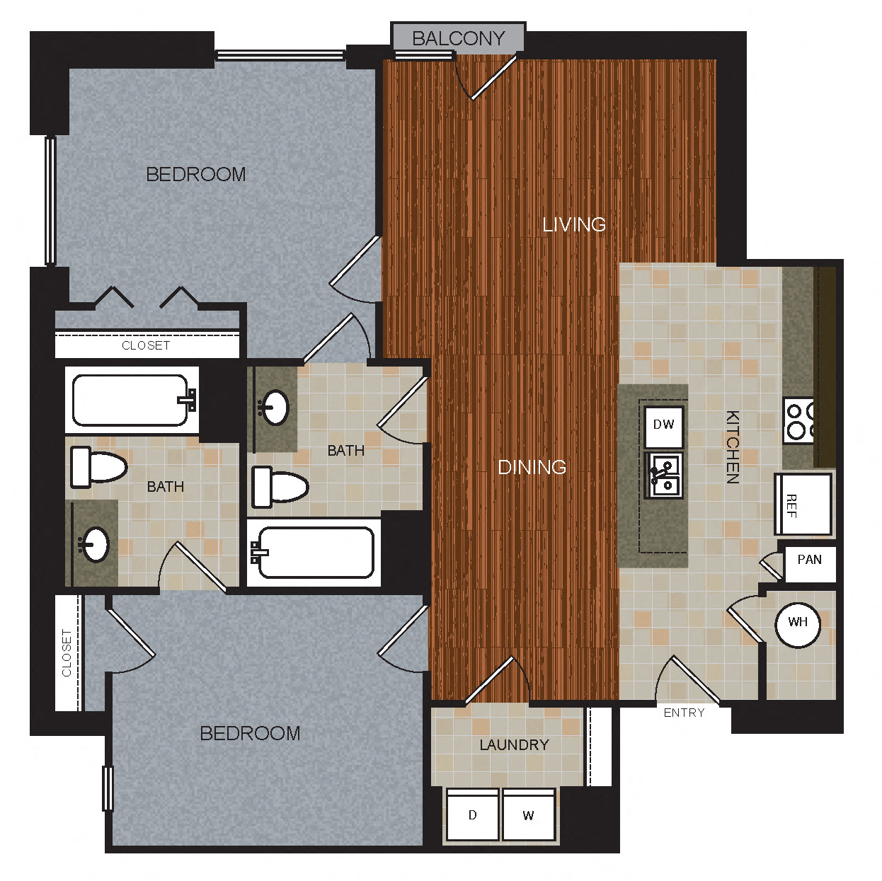 D6 Floor Plan at Berkshire Riverview, Austin, TX