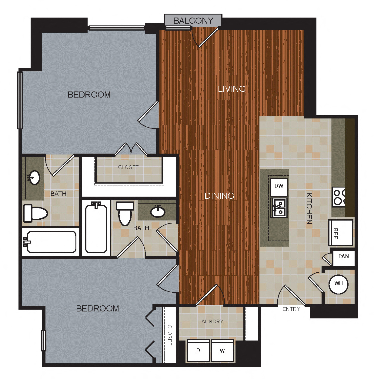 D7 Floor Plan at Berkshire Riverview, Austin, Texas