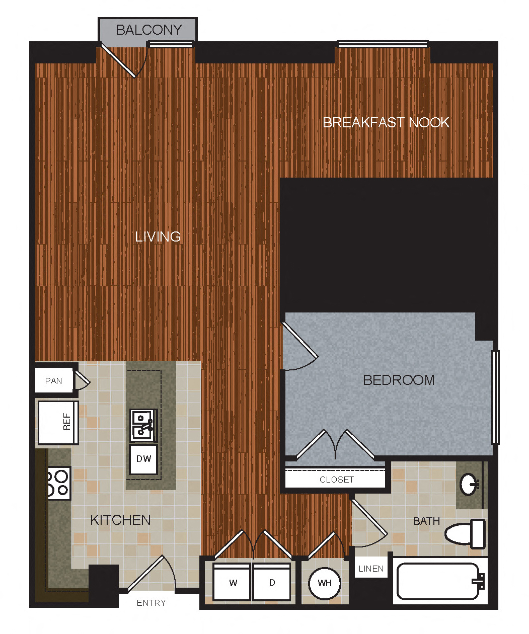 A9 Floor Plan at Berkshire Riverview, Austin