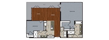 D9 Penthouse Floor Plan at Berkshire Riverview, Austin, 78741