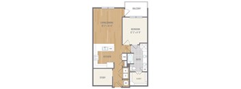 One-Bedroom Floor Plan at Berkshire Auburn, Texas