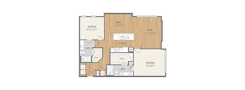Two-Bedroom Floor Plan at Berkshire Auburn, Dallas, TX