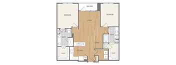 Two-Bedroom Floor Plan at Berkshire Auburn, Dallas