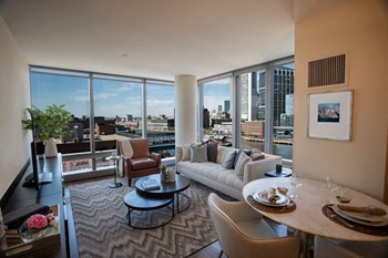 Interior Living Room Model Living Room at The Benjamin Seaport Residences, Boston, MA, 02210 - Photo Gallery 3
