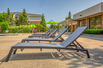 Poolside Sundeck, at Prentiss Pointe Apartments, Harrison Township, MI 48045
