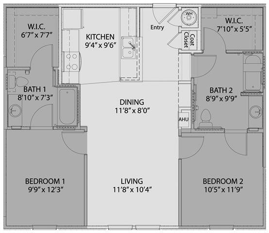 2 bed/2 bath Floor Plan 4