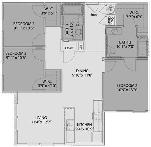 3 bed/2 bath Floor Plan 5