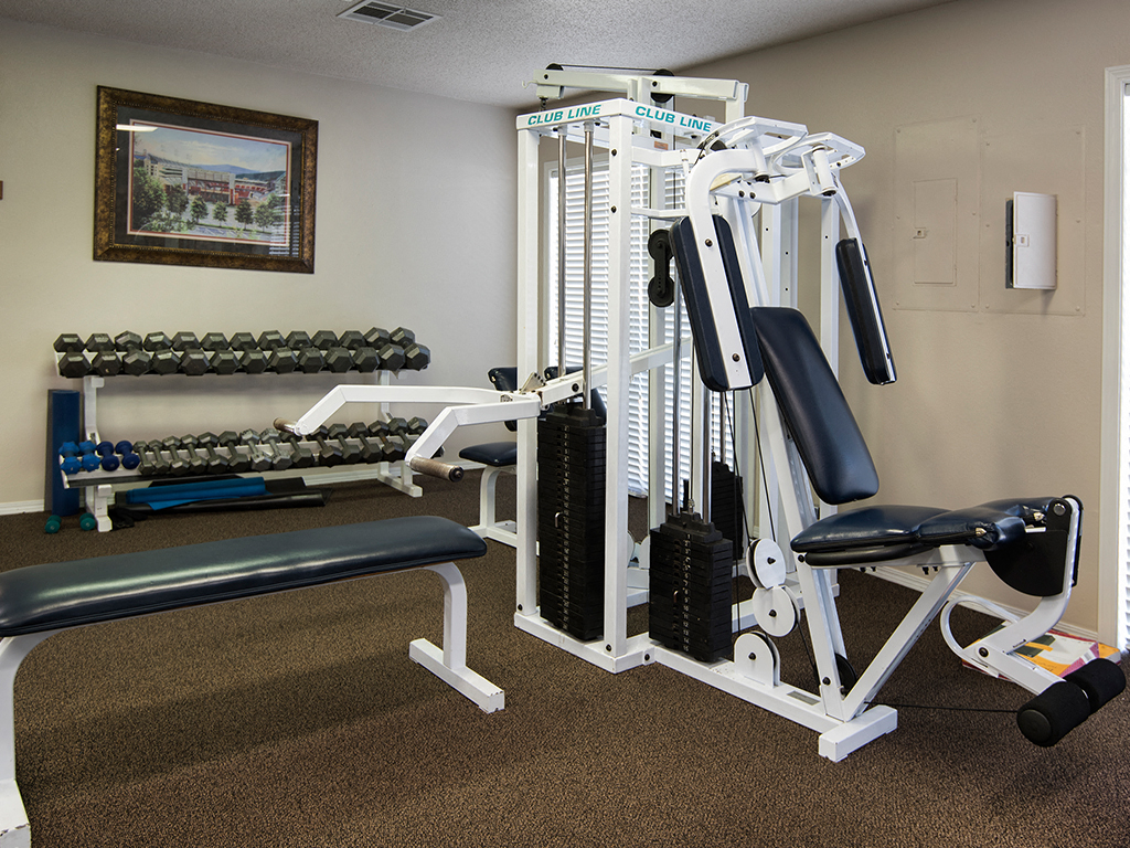 a gym with a lot of equipment in it