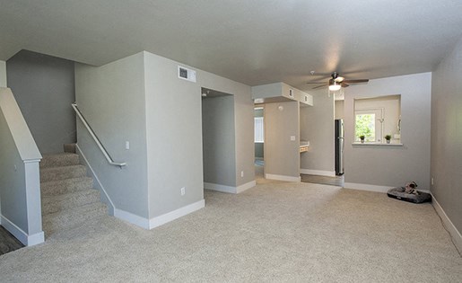 Dining and living room space in the 4x2 Townhouse