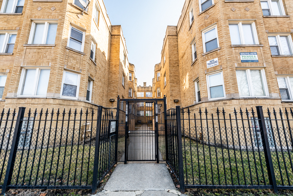 Exterior of 7941 S Marquette Apartments in Chicago