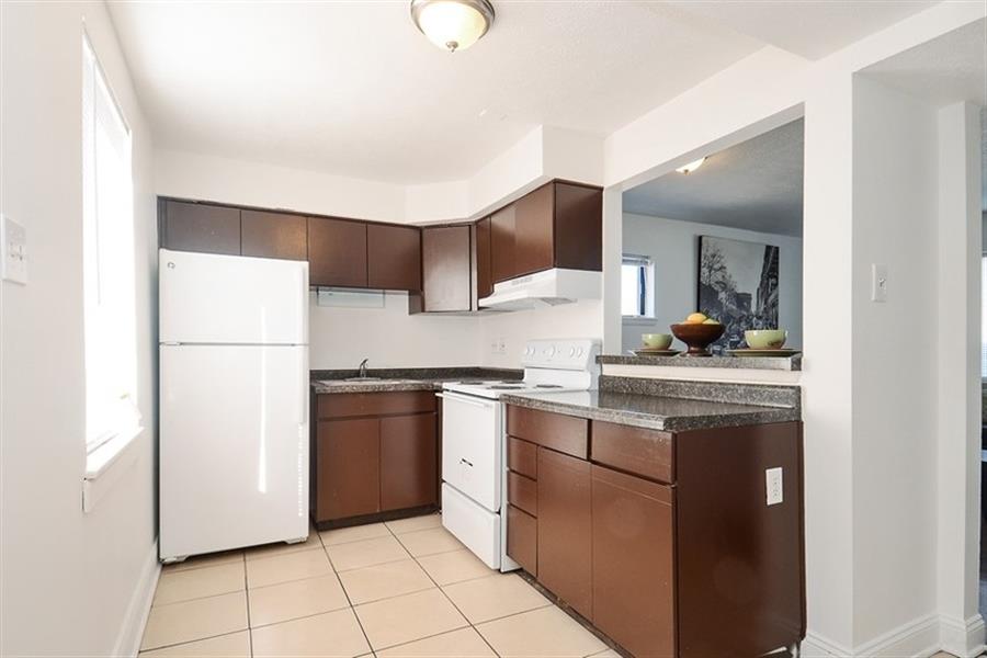 Pangea Vistas Apartments in Indianapolis feature kitchens with appliances included.