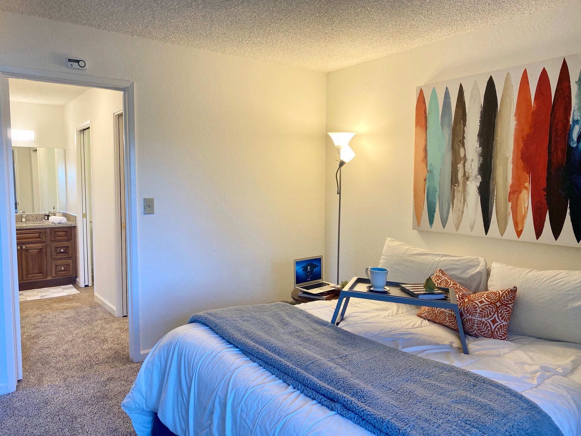 studio bedroom and bathroom