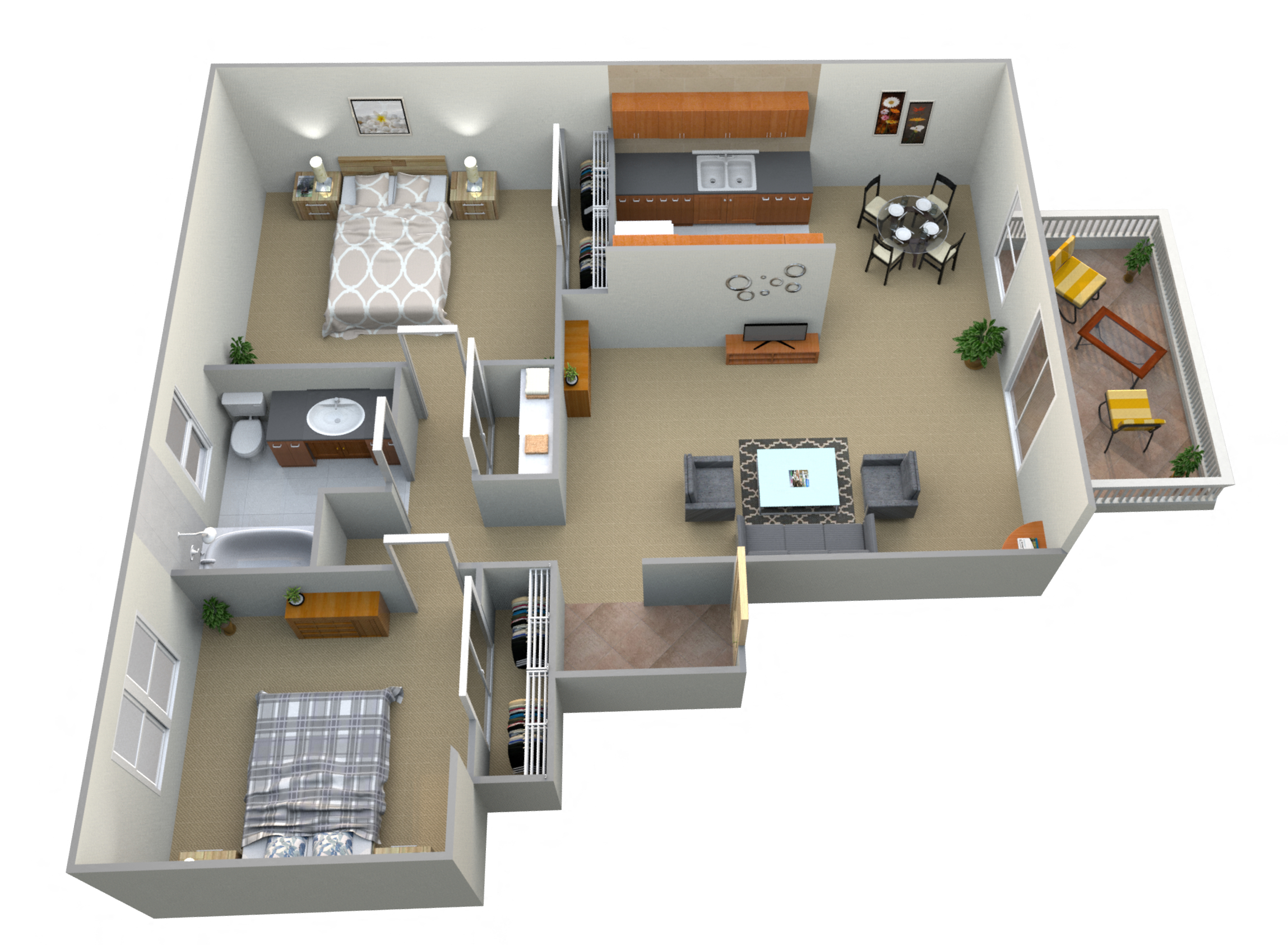 Lakeview Apartments   2Bed 1Bath 846 Sqft