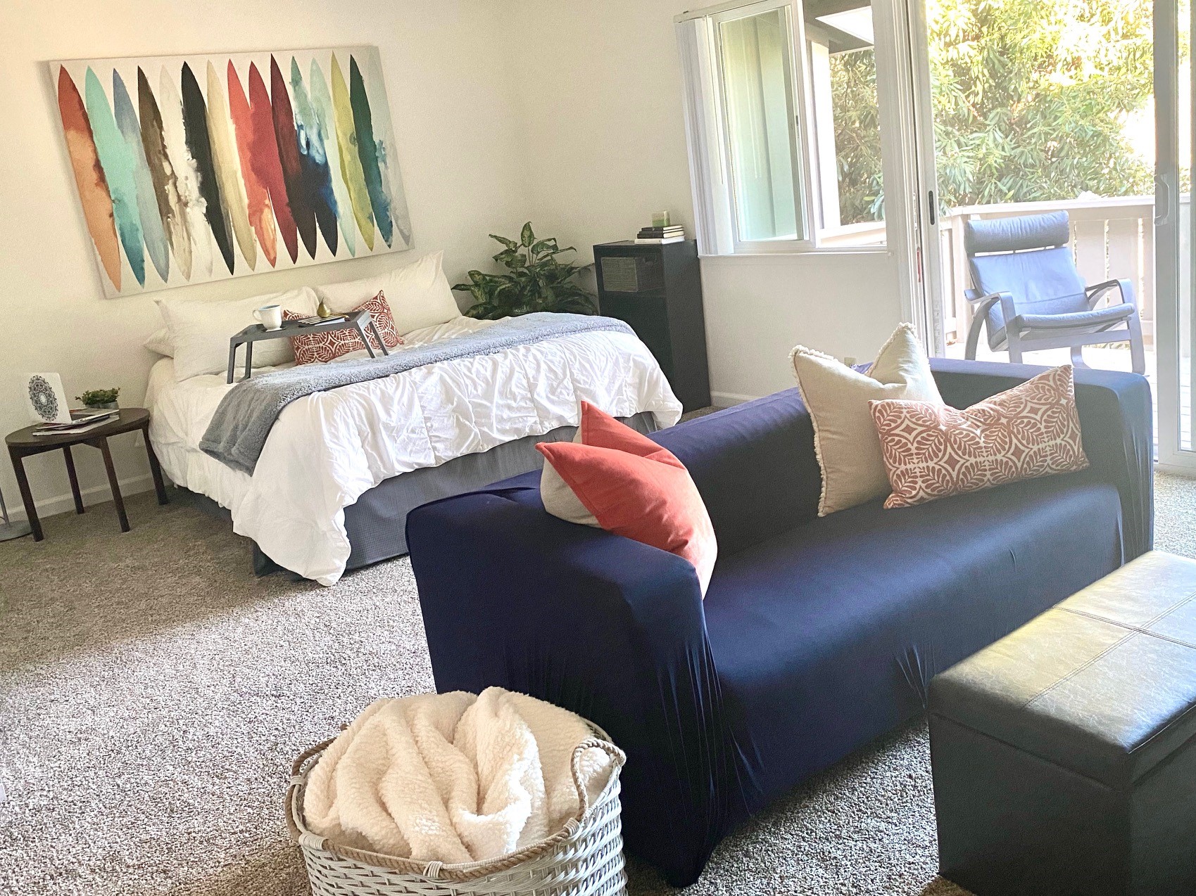 studio living room and bedroom