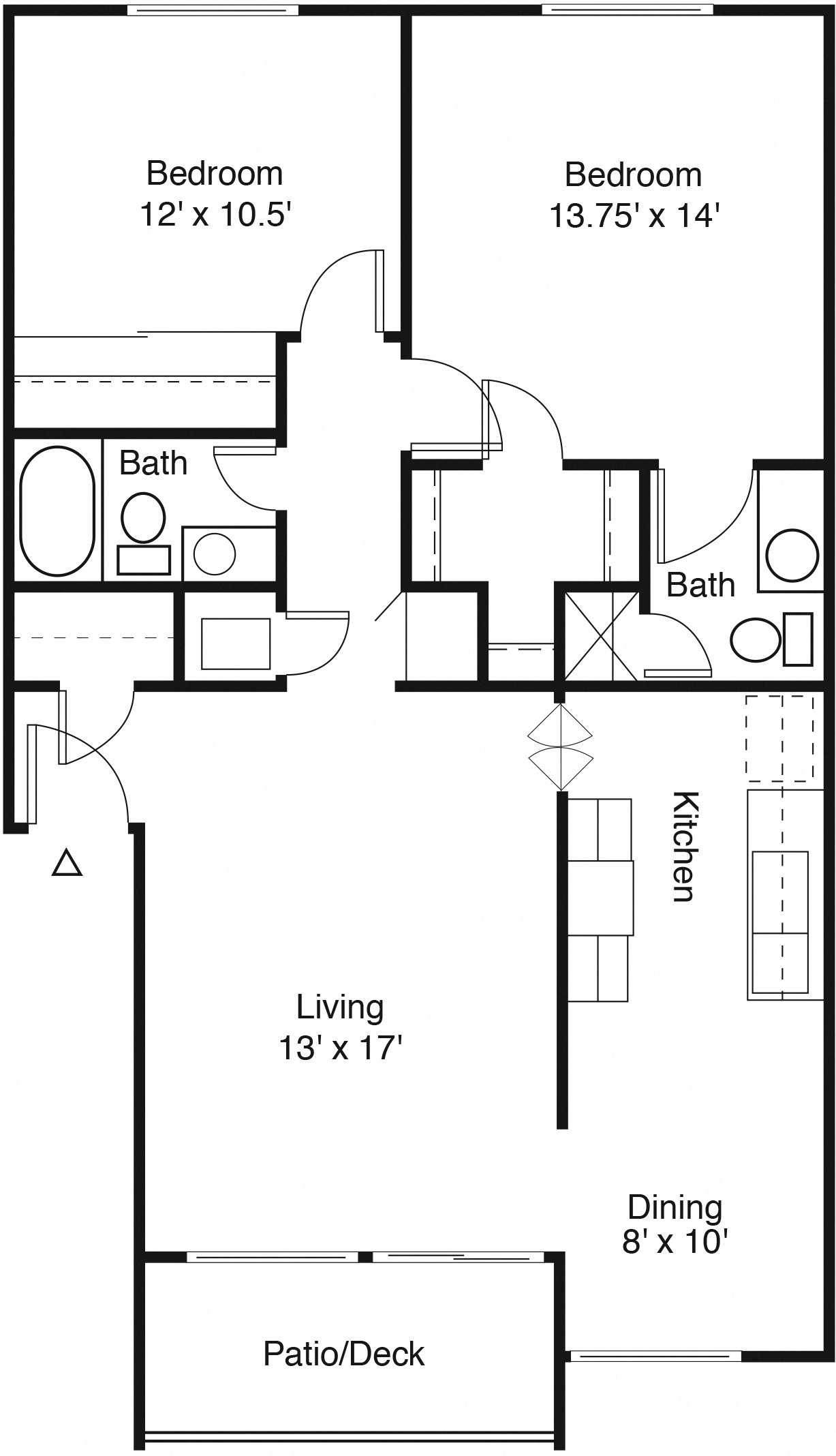 Town House Plaza 2 bedroom 2 bathroom apartment