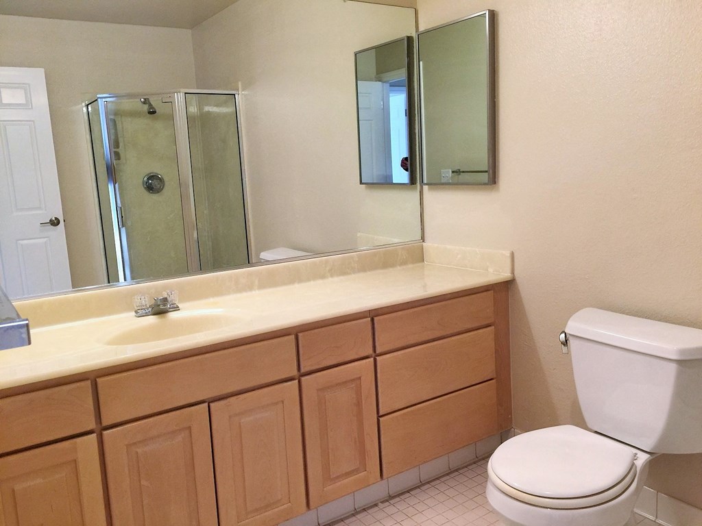 a bathroom with a sink toilet and a shower