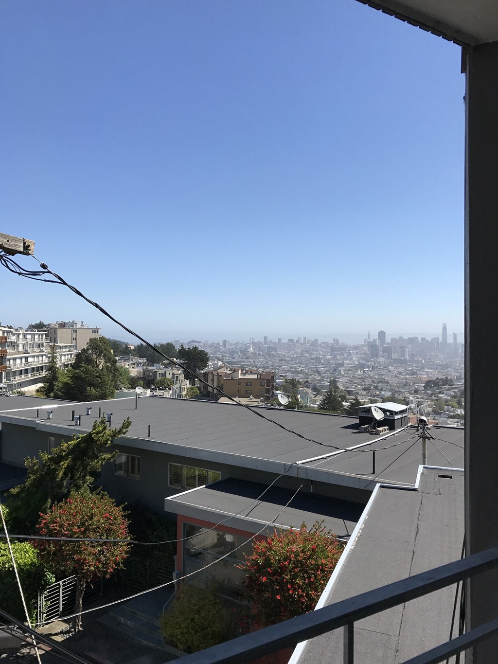 the view of the city from our balcony